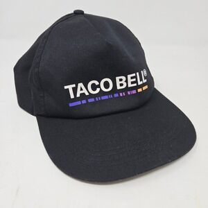 Taco Bell Snapback Hat Mens One Size Black Graphic Logo TBN5003BK
